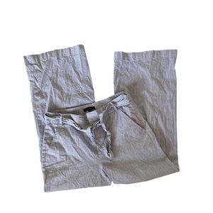 Banana Republic Wide Flare Cotton and Linen Striped Pant